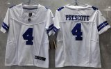 Youth Dallas Cowboys #4 Dak Prescott white Nike Vapor F.U.S.E. Limited Jersey