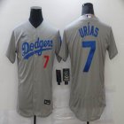 Nike Los Angeles Dodgers #7 Julio Urias gray Flexbase Authentic Collection Jersey-BD