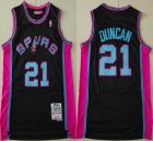 San Antonio Spurs #21 Tim Duncan throwback black NBA Jersey-TY