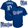 Custom Los Angeles Dodgers #10 Justin Turner blue fashion majestic baseball Jersey