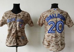 2016 New Toronto Blue Jays #20 Josh Donaldson Camo Womens Stitched Baseball Jersey