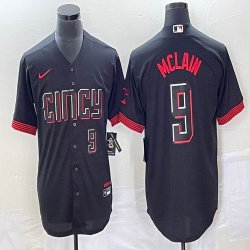 Nike Cincinnati Reds #9 Mclain black majestic baseball jerseys Joint name-BD 03