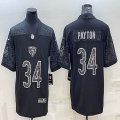 Nike Chicago Bears #34 Walter Payton black Color Rush Limited Jersey Reflective version