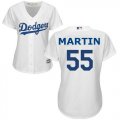 Women Los Angeles Dodgers #55 Russell Martin white majestic baseball jerseys