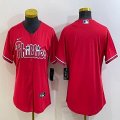 Women Philadephia Phillies blank red majestic baseball jerseys