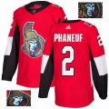 Custom Adidas Ottawa Senators #2 Dion Phaneuf Red hockey jersey