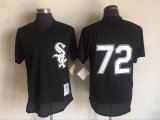 Chicago White Sox #72 Carlton Fisk black throwback baseball jersey