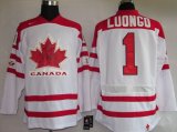 Team Canada #1 Roberto Luongo white Jersey