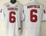 2015 Oklahoma Sooners #6 Baker Mayfield white College Football Jersey