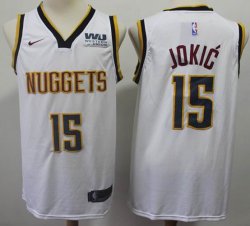 Nike Denver Nuggets #15 Nikola Jokic white nba basketball Jerseys-S8