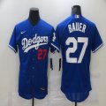 Los Angeles Dodgers #27 Trevor Bauer blue Flexbase Authentic Collection Jersey