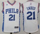 Philadelphia 76ers 21# Joel Embiid white nba basketball Jersey