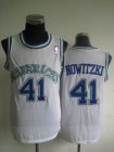 Dallas Mavericks 41# Dirk Nowitzki white throwback basketball jerseys