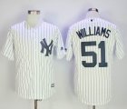 New York Yankees #51 Bernie Williams white mlb majestic baseball jersey