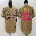 Nike San Diego Padres #22 Juan Soto beige majestic baseball jerseys Joint name 02