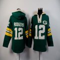 Green Bay Packers Aaron Rodgers #12 Green nfl Hooded Sweatshirt