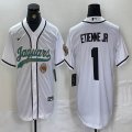 Jacksonville Jaguars #1 Etienne Jr white baseball jerseys Joint name-BD 02