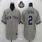 Nike New York Yankees 2# Derek Jeter Gray majestic baseball Jersey-BD