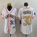 Women Nike Houston Astros #30 Kyle Tucker white baseball jerseys Champions League -BD 02