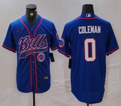 Nike Buffalo Bills #0 Keon Coleman blue baseball jersey Joint Name