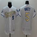 2016 Kansas Royals 5# George Brett white Flexbase Authentic Collection Jersey