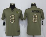 Women Nike Baltimore Ravens 8 Jackson Olive Camo Carson 2017 Salute to Service Elite Player