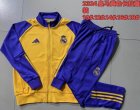 2023-2024 Real Madrid club yellow purple kid Soccer uniforms with Long Trousers E803