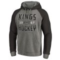 Men's Los Angeles Kings Fanatics Branded Ash Timeless Collection Antique Stack Big & Tall Tri-Blend Raglan Pullover Hoodie