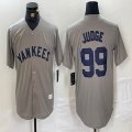 Nike New York Yankees #99 Aaron Judge gray throwback majestic baseball Jersey-BD