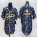 Nike Pittsburgh Steelers blank gray camo baseball jerseys Joint name-BD 01