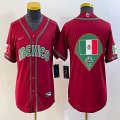 Youth 2023 World Cup Mexico blank red majestic baseball jerseys 03