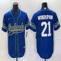 Nike Seahawks #21 Ahkello Witherspoon blue Color Rush Limited Jersey-BD 02