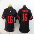 Women Nike San Francisco 49ers #16 Joe Montana black color Rush Limited Jersey