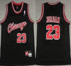 Youth Chicago Bulls #23 Michael Jordan black NBA jerseys-XD