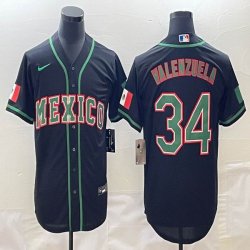 2023 World Cup Mexico #34 Fernando Valenzuela black green majestic baseball jerseys