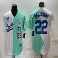 Nike Los Angeles Dodgers #22 Clayton Kershaw green white splits majestic baseball Jerseys-BD 03