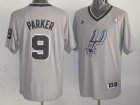 Adidas San Antonio Spurs Tony Parker 9 gray 2013 NBA Christmas Jerseys