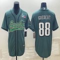 2023 super bowl Nike Philadelphia Eagles #88 Dallas Goedert green baseball jerseys Joint name-BD