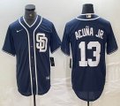 Nike San Diego Padres #13 Manny Machado dark blue MLB Baseball jerseys Joint name-BD