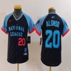 Youth National League #20 Pete Alonso Nike Navy 2024 MLB All-Star Game Limited Player Jersey 01