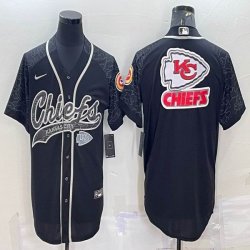 Nike Kansas City Chiefs black baseball jerseys Joint name-BD 01