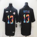 Nike Miami Dolphins #13 Dan Marino black Color Rush Limited Jersey Rainbow version-BD