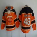 Minnesota Twins #48 Torii Hunter orange Majestic baseball Hooded Sweatshirt