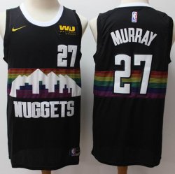 Nike Denver Nuggets #27 Jamal Murray black nba Jersey city version-S8