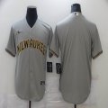 Nike Milwaukee Brewers blank Gray majestic baseball Jersey-BD