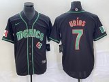 2023 World Cup Mexico #7 Julio Urias black majestic baseball jerseys 122