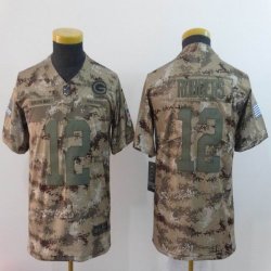 Youth Nike Green Bay Packers #12 Aaron Rodgers camo Color Rush Limited Jersey-BD