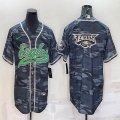 Nike Philadelphia Eagles blank gray camo baseball jerseys Joint name-BD 01