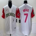 2023 World Cup Mexico #7 Julio Urias white red majestic baseball jerseys 58