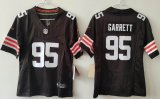 Youth Cleveland Browns 95# Myles Garrett brown Nike Vapor F.U.S.E. Limited Jersey